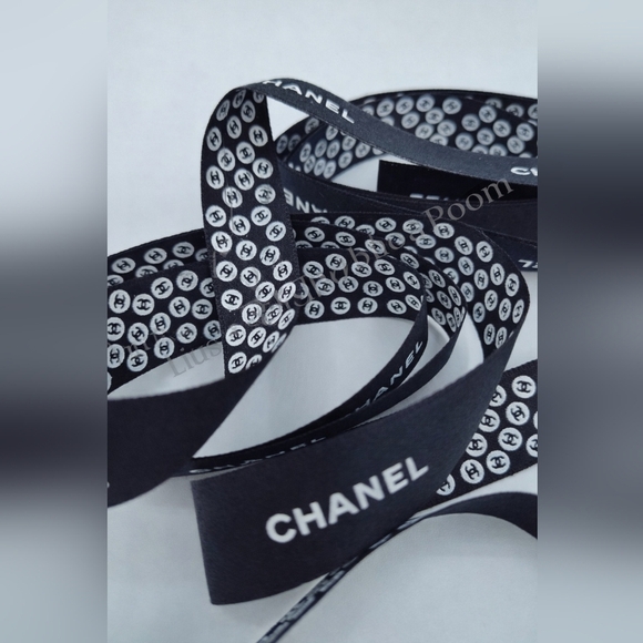 CHANEL Double Sided Grosgrain Ribbon 74 Inches Over 2 Yards 3/4 Inch Authentic - Picture 2 of 3